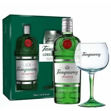 TANQUERAY DRY GIN 0.7L+POHAR