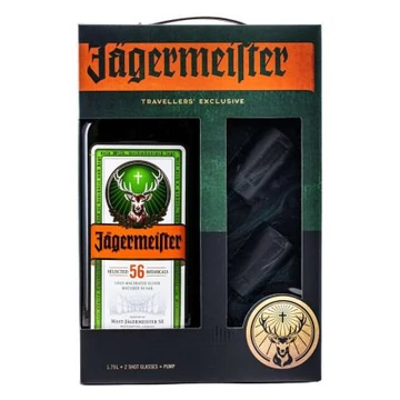 Jagermeister keserű 1,75l+pohár+pumpa