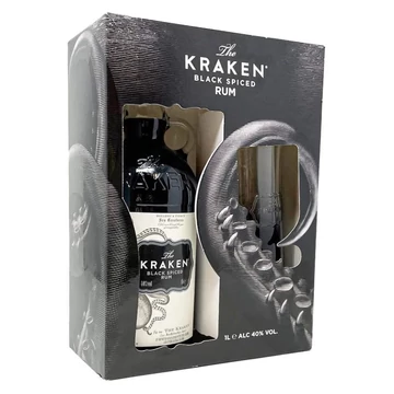 Kraken black rum 1l dd+pohár