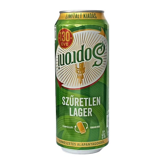 Soproni szűretlen lager 0,5l dob.